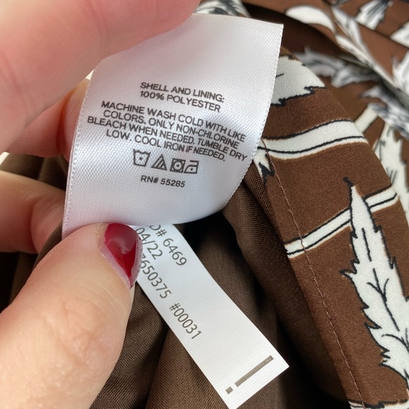 NEW Express Asymmetrical Tiered Tropical Floral Print Mini Skirt | BROWN | Sz 14 - Picture 10 of 12